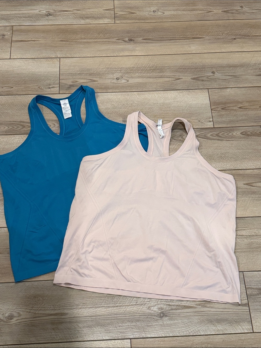 Set of Athleta Women’s Racerback Tank Tops - Light Pink and Teal